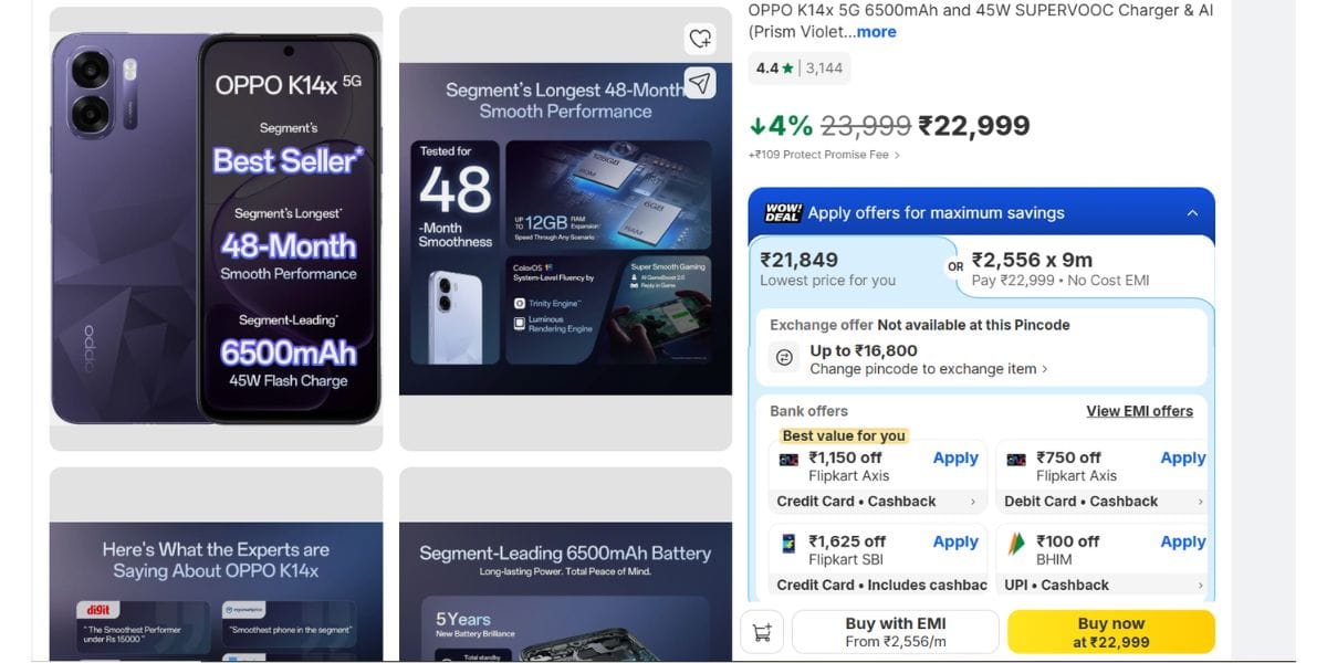 OPPO K14x flipkart