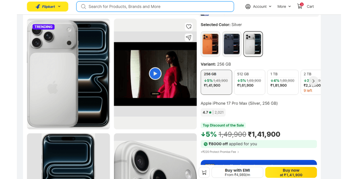 iPhone 17 Pro Max Flipkart deal