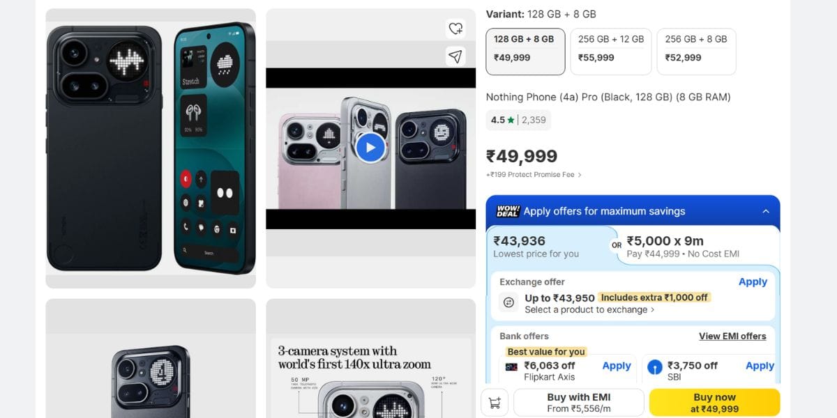 nothing phone 4a sale flipkart
