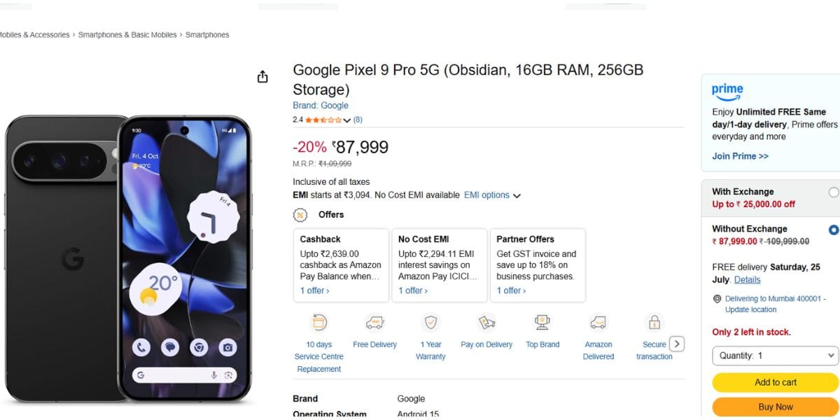 pixel 9 pro amazon offer