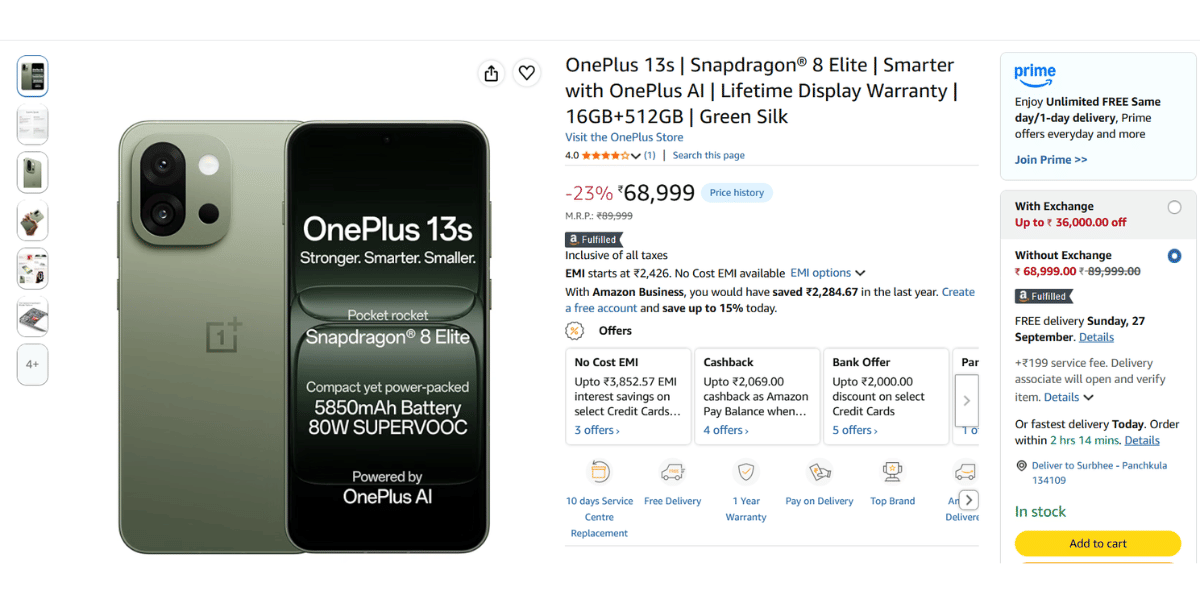 OnePlus 13s deal on Amazon attracts buyers