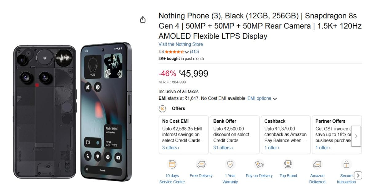 nothing phone 3 price amazon