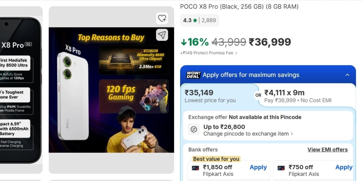 poco x8 pro discount flipkart