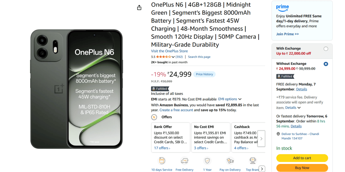 Grab the OnePlus N6 on Amazon at lucrative discount