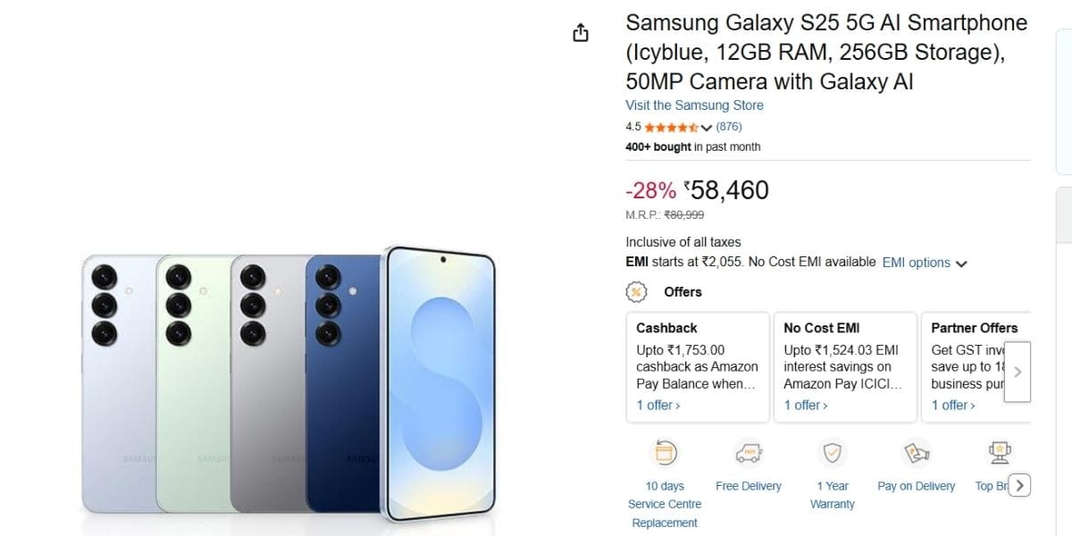 samsung s25 amazon price