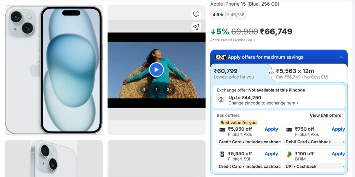 iphone 15 price flipkart