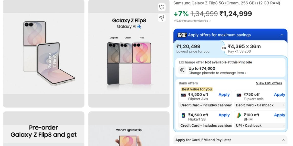 samsung fold 8 series sale offer on flip 8 on flipkart