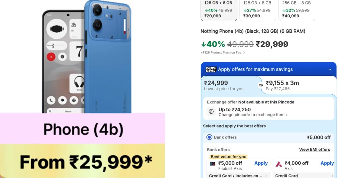 Nothing Phone 4B Big Billion Days Sale: Price Drops To Rs 24999! 