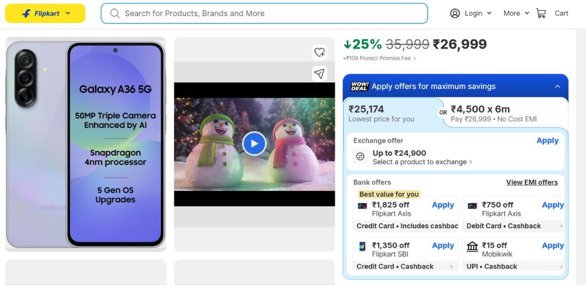Samsung Galaxy A36 Discount Brings Its Price At 25K