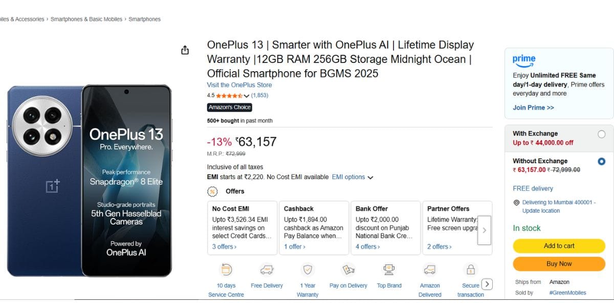 oneplus 13 price amazon