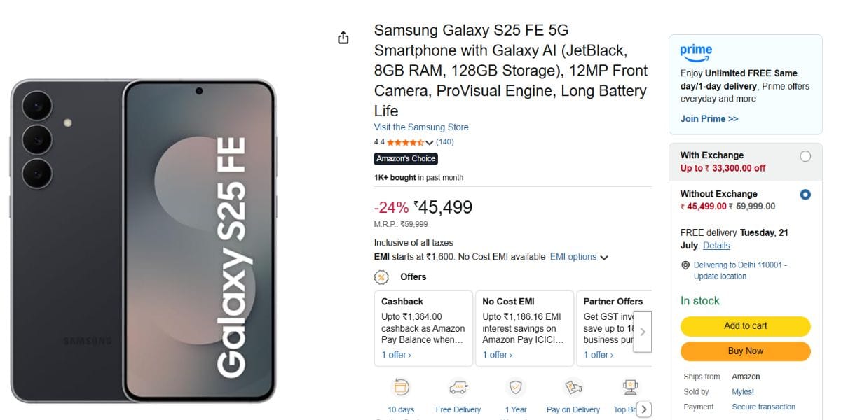 samsung s25fe sale offer