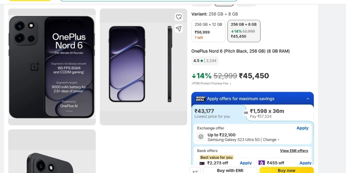 OnePlus Nord 6 price flipkart