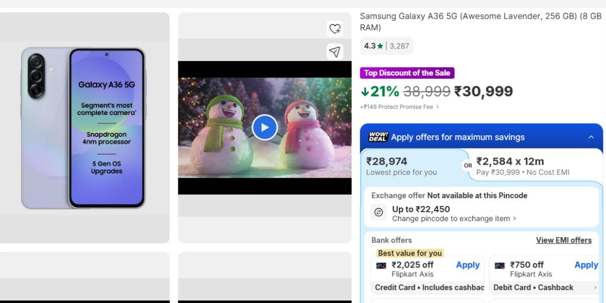 samsung a36 flipkart