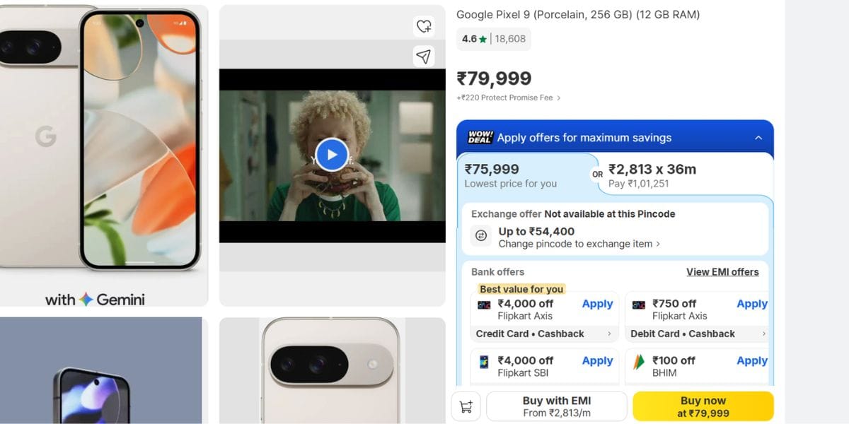 google pixel 9 price flipkart