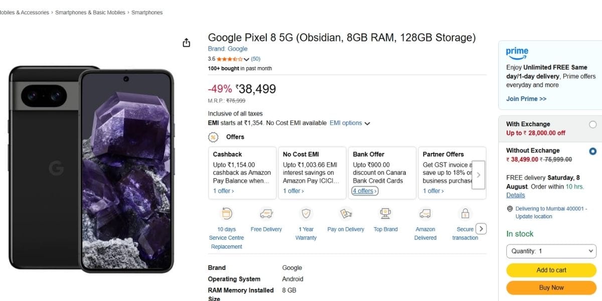 Pixel 8 Amazon Offer: Back In Stock With A Huge Discount
