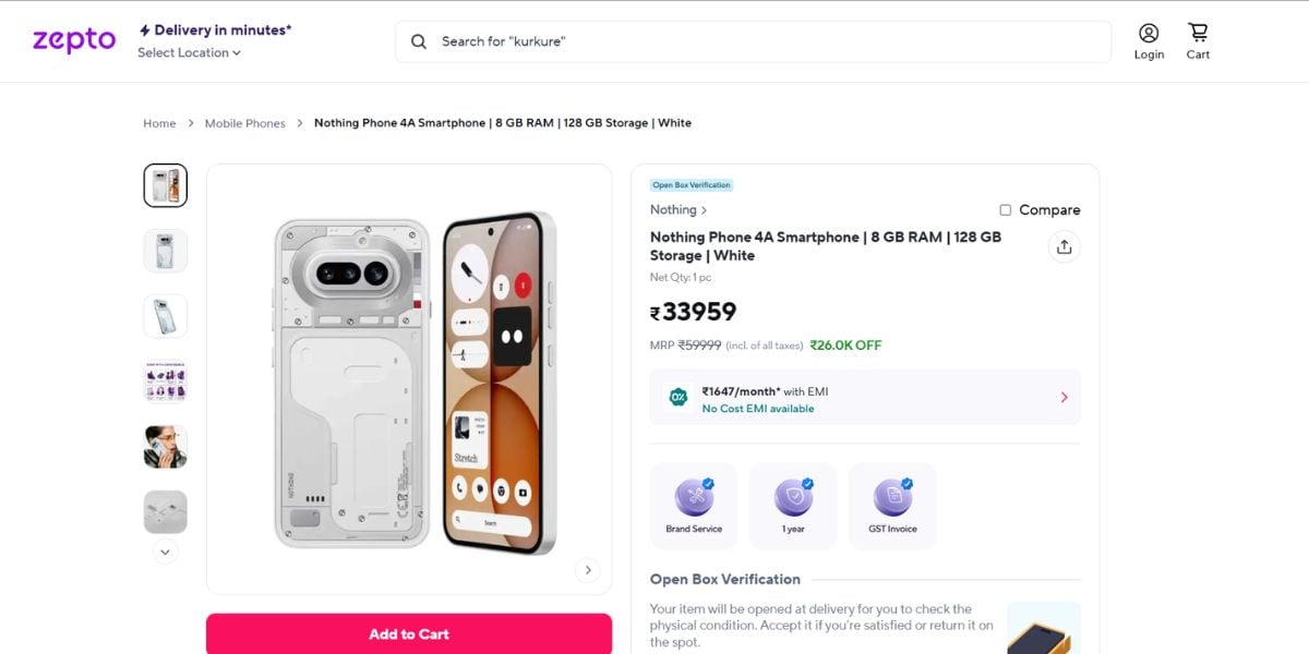 nothing phone 4a zepto sale