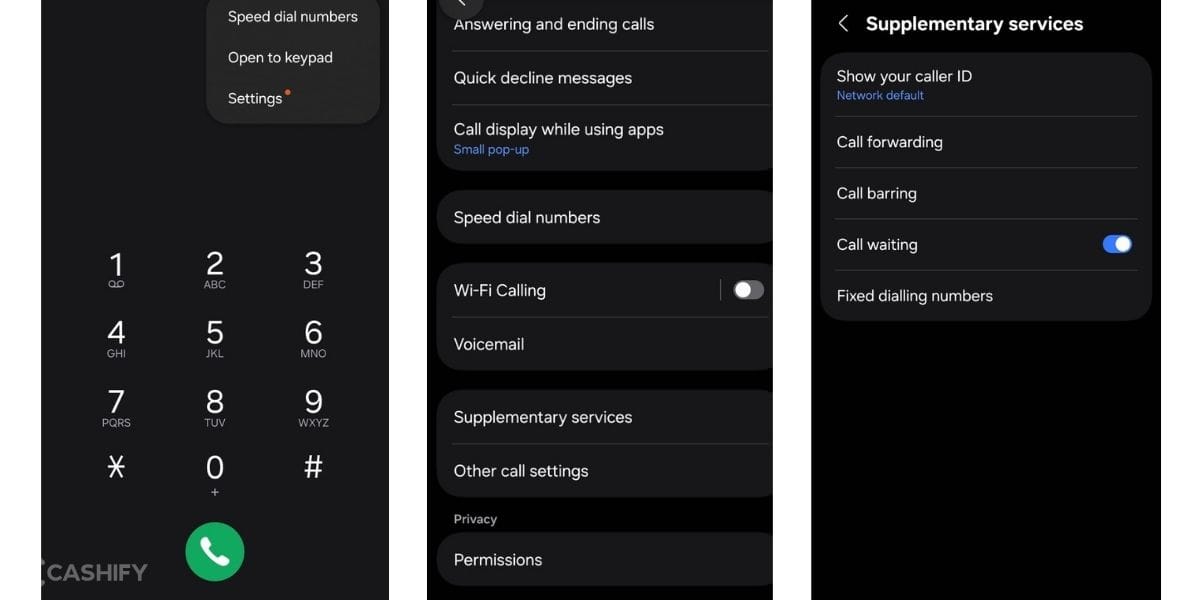 steps on how to activate call waiting feature on an android phone