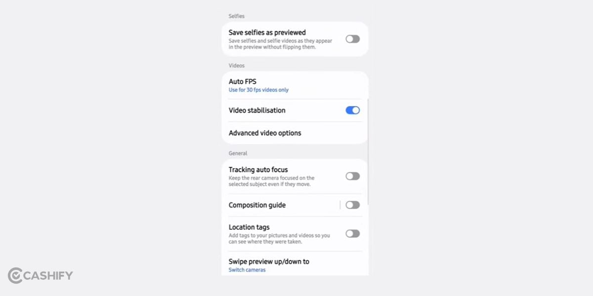 video stablization mode to help to know how to take better photos