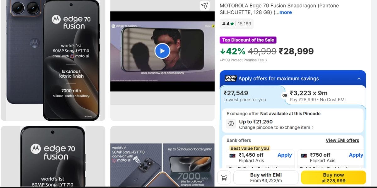 motorola edge 70 fusion sale flipkart