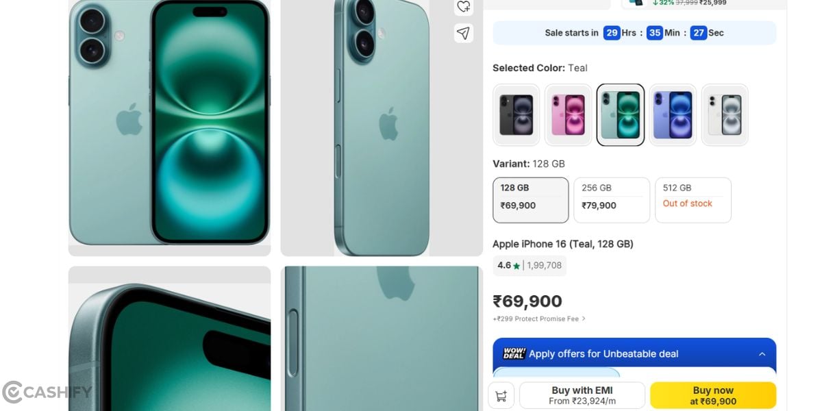 iPhone 16 offer on Flipkart - The best mid-range deal in the iPhone 15 vs iPhone 16 vs iPhone 17 debate