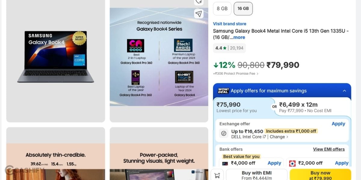 samsung galaxy book 4 sale offer flipkart