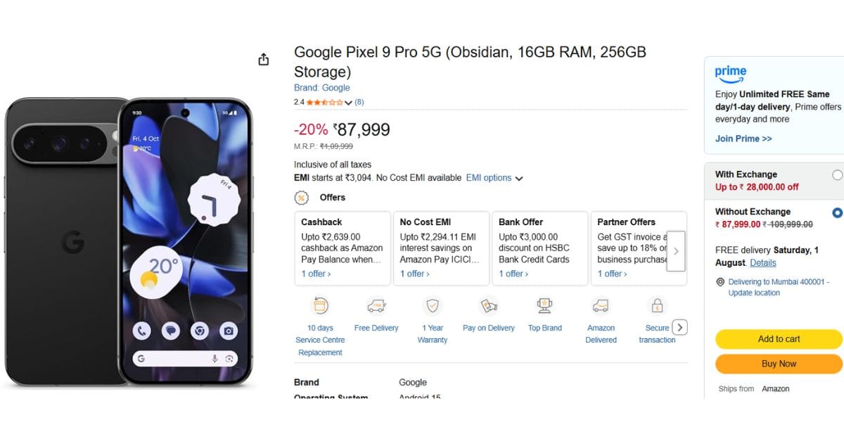 pixel 9 pro sale amazon