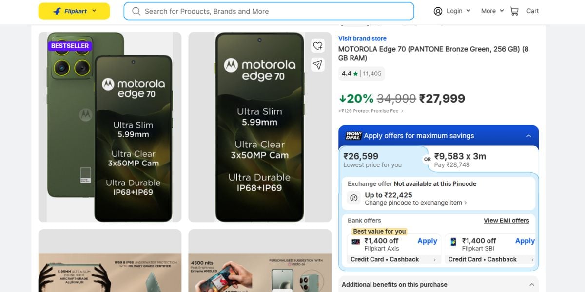 motorola edge 70 sale flipkart