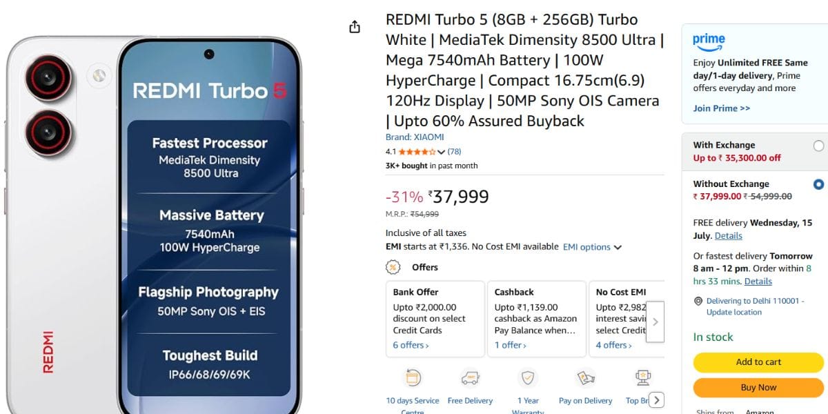 buy redmi turbo 5 under 35000