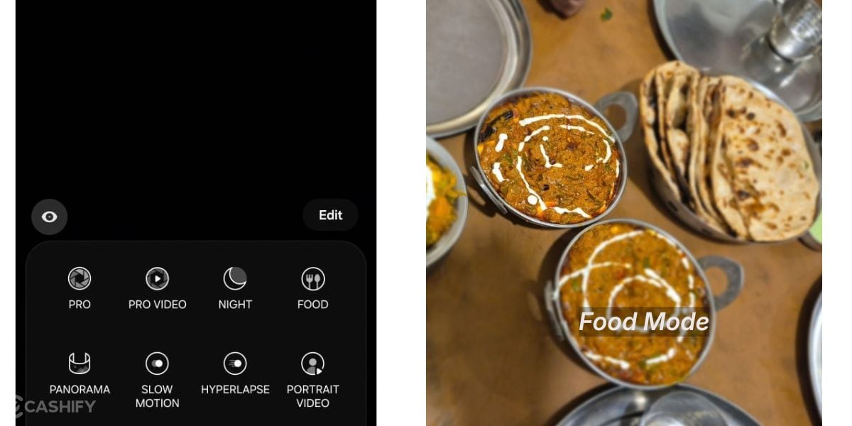 Food mode settings