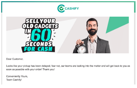 cashify delayed pickup