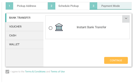 Cashify bank transfer