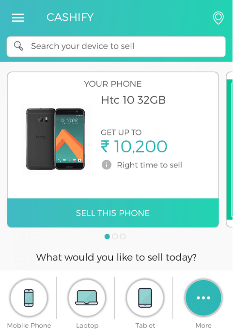 navigate Cashify app