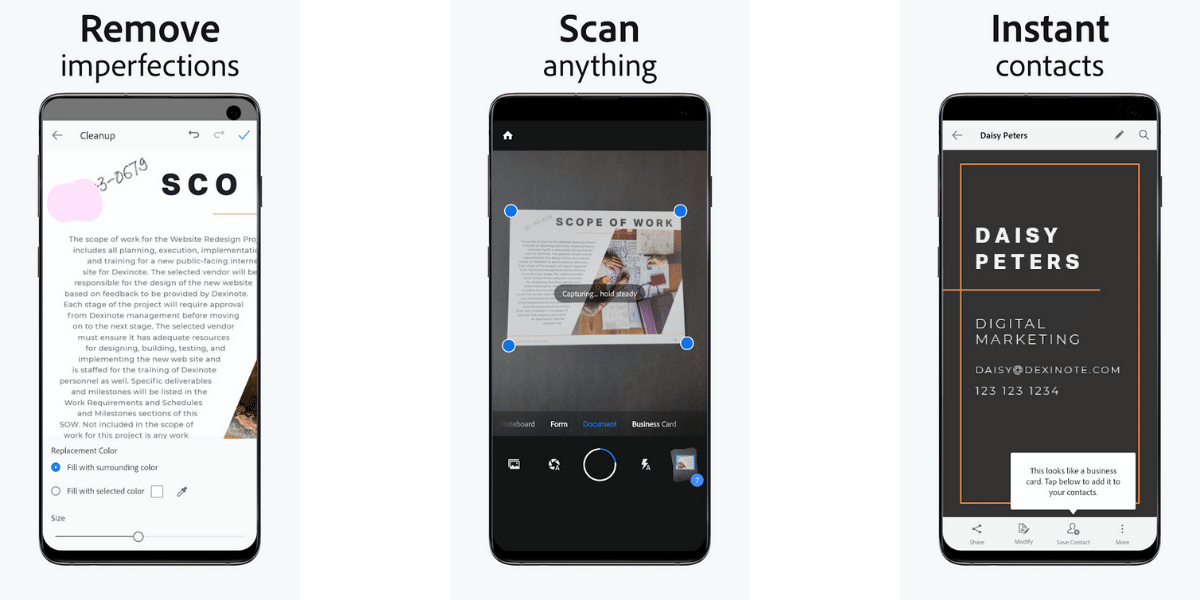 Adobe scan is one of the best document scanning app
