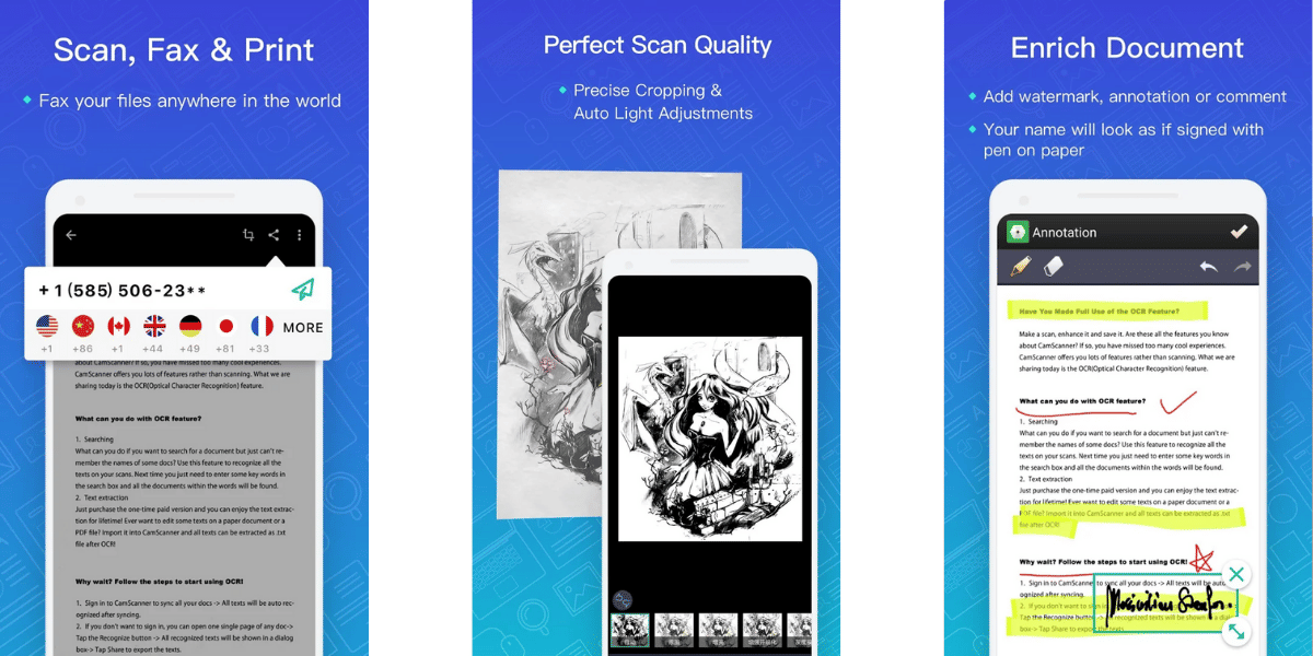 Best Document Scanning app for Android Camscanner