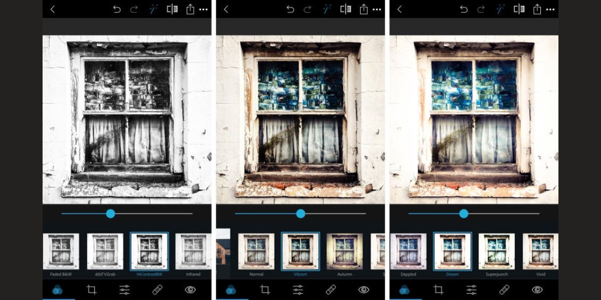 photoshop express applying filters