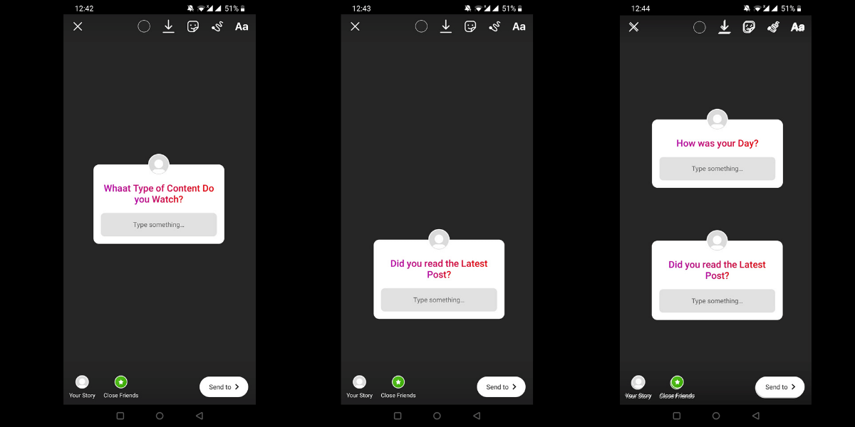 Multiple questions story