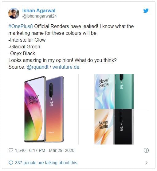 oneplus 8 colour options