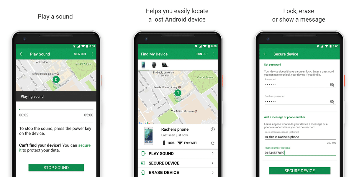 Locate Lost or Stolen Android Smartphone Find my Device