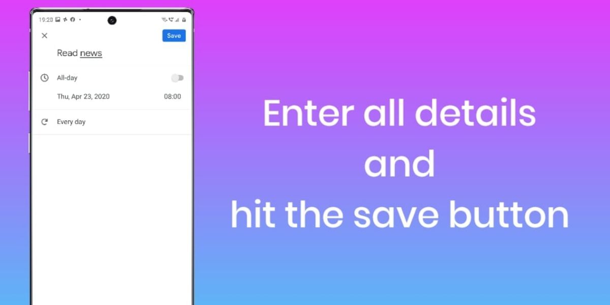 Creating Reminders on Google Calendar
