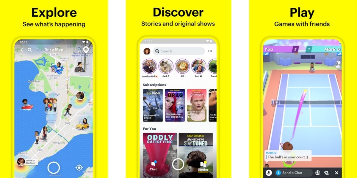 how to navigate snapchat app