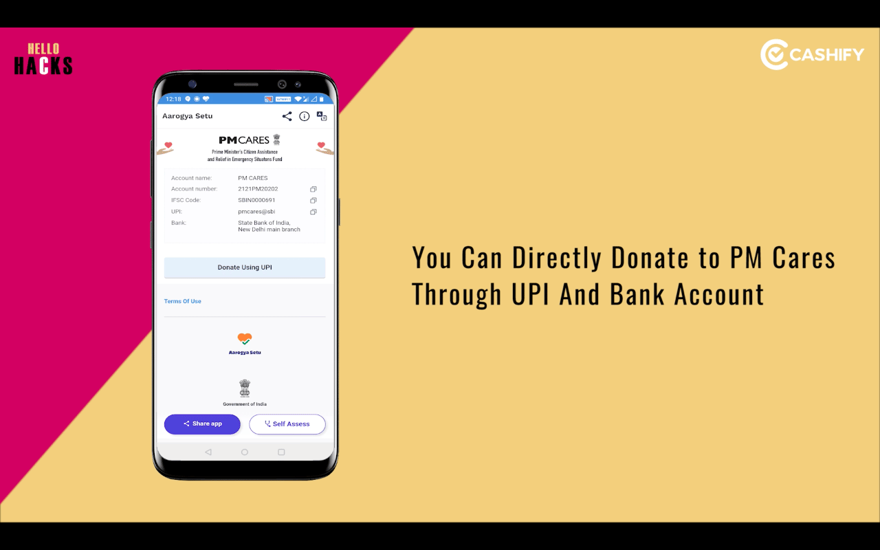 aarogya setu app pm cares donation