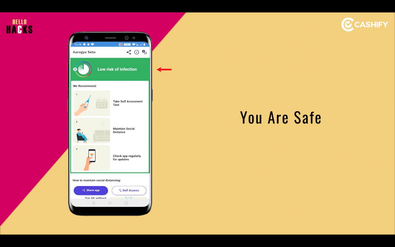 aarogya setu app risk level safe