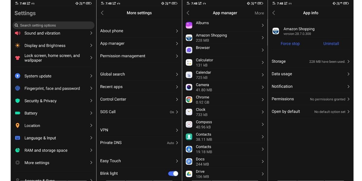 how to delete apps from settings