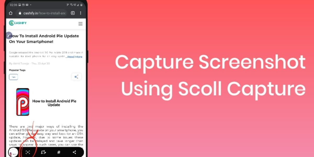 How to take a screenshot on Samsung Galaxy S8 using Scroll Capture