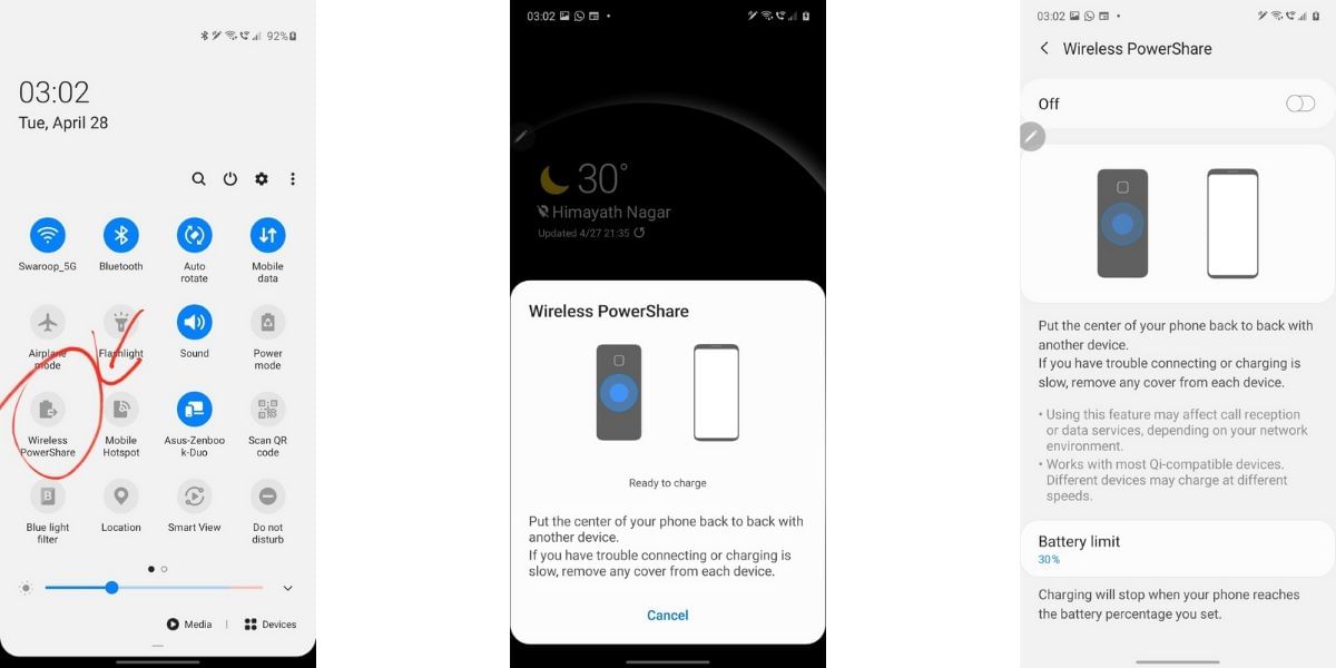 How to use the reverse wireless charge feature on Samsung Galaxy S10 and Note 10