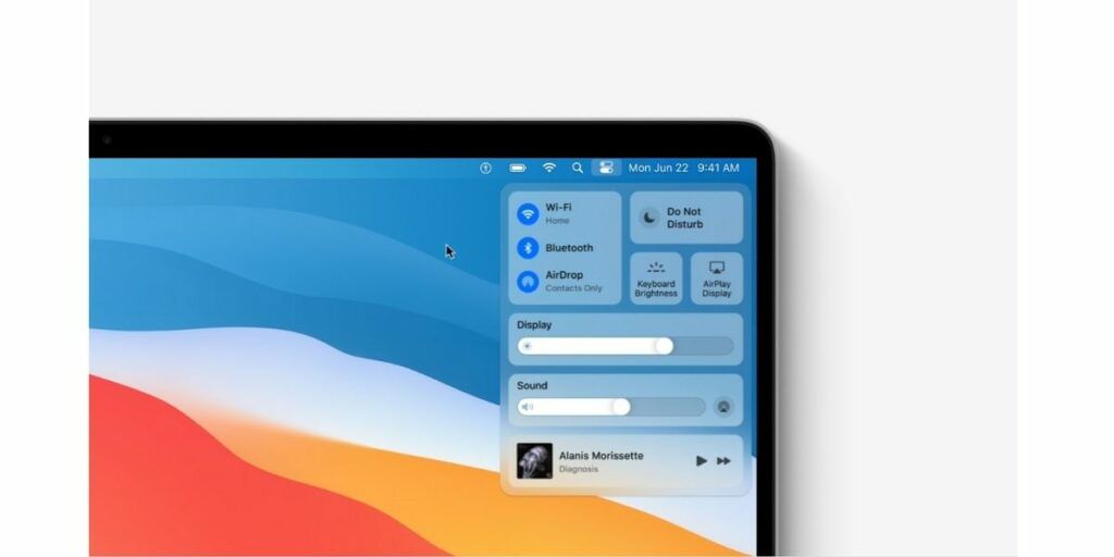 macOS Big Sur Features redesigned control center