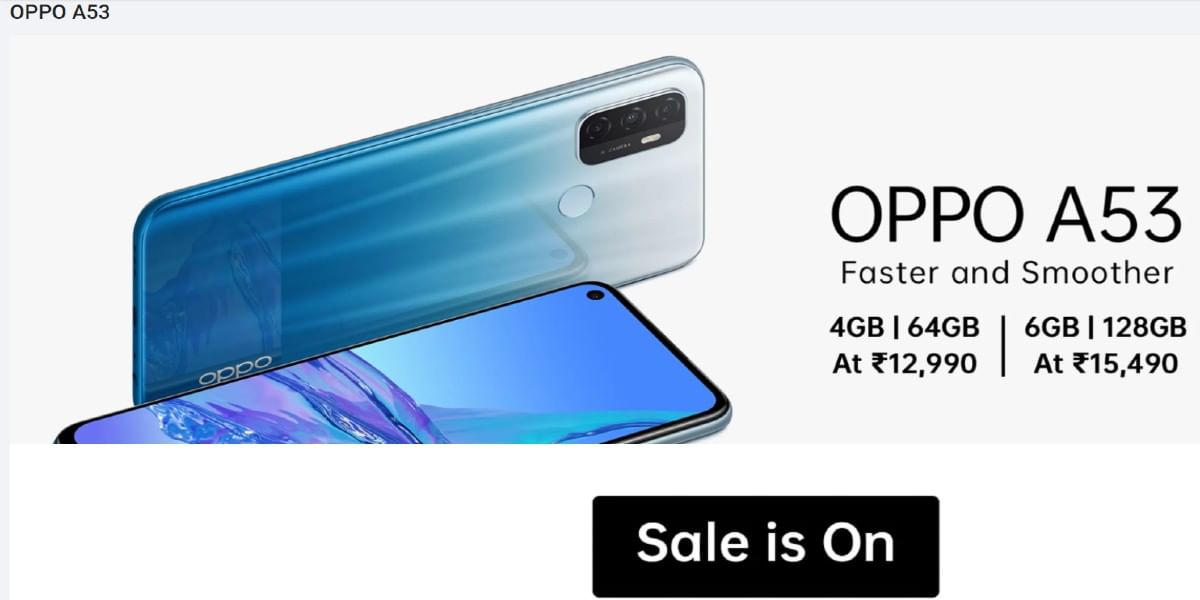 Oppo A53 2020 Launched In India