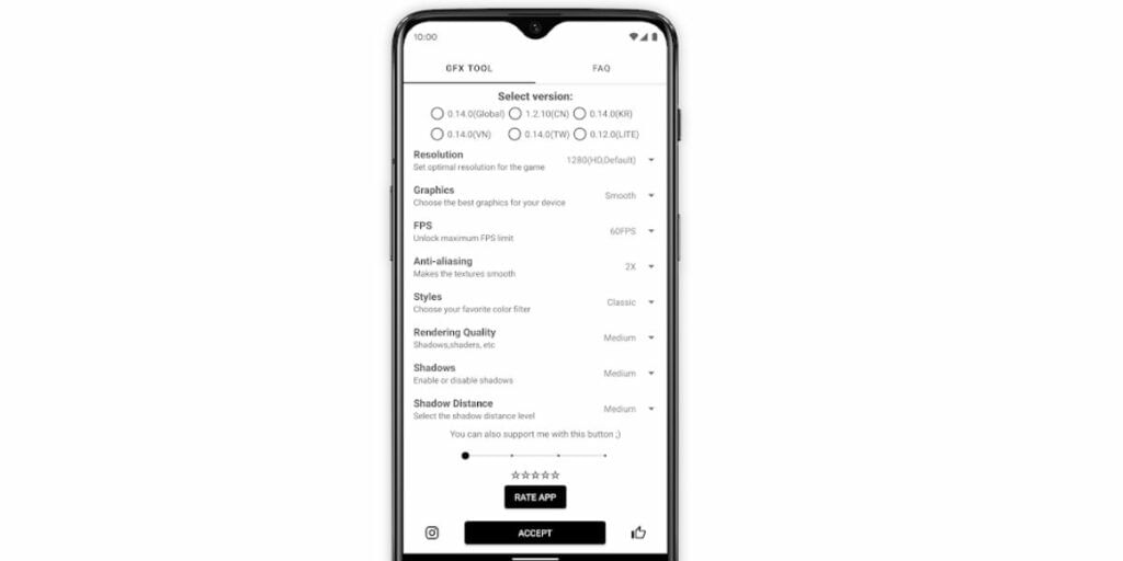 GFX tool settings