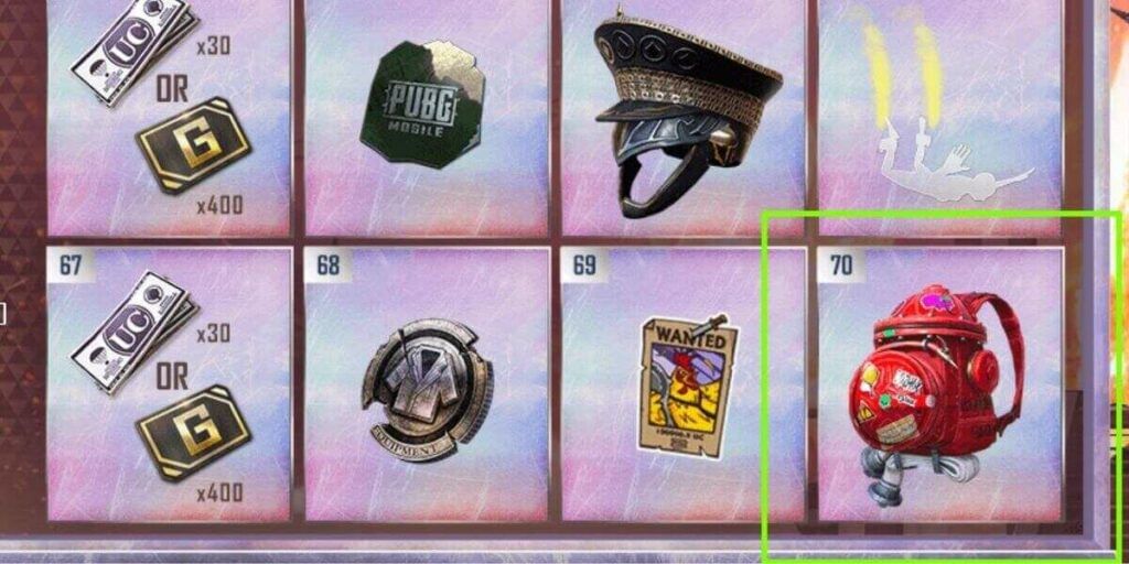 List Of Free And Paid Rewards Of PUBG Mobile