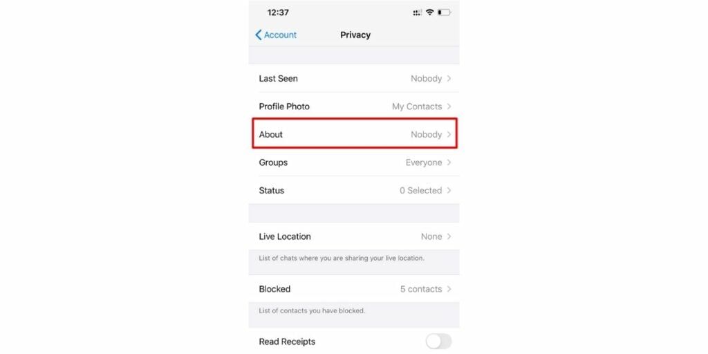 hide or manage your profile status on whatsapp